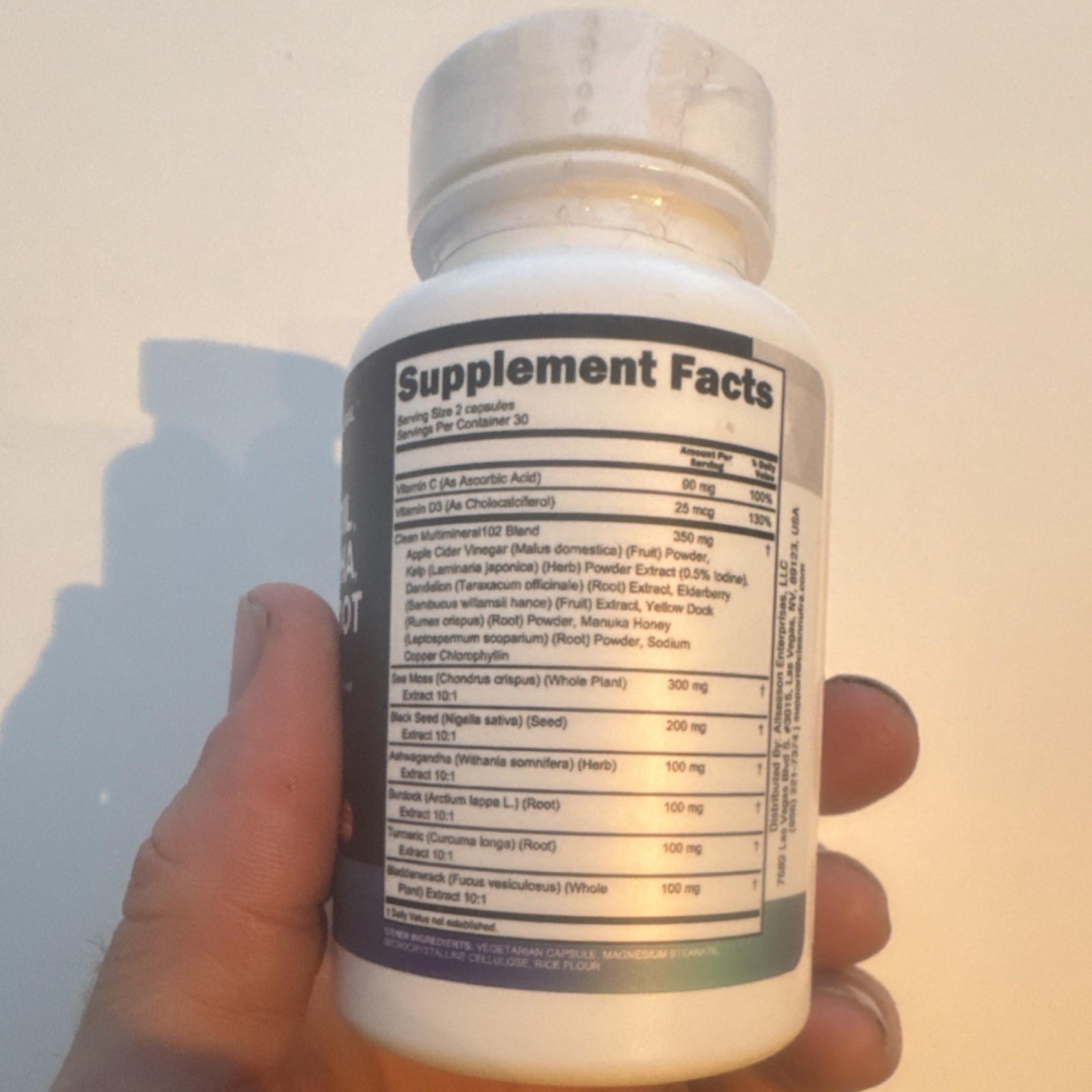 Clean Nutraceuticals Sea Moss Black Seed Oil Ashwagandha 60 Caps EXP 09/2026