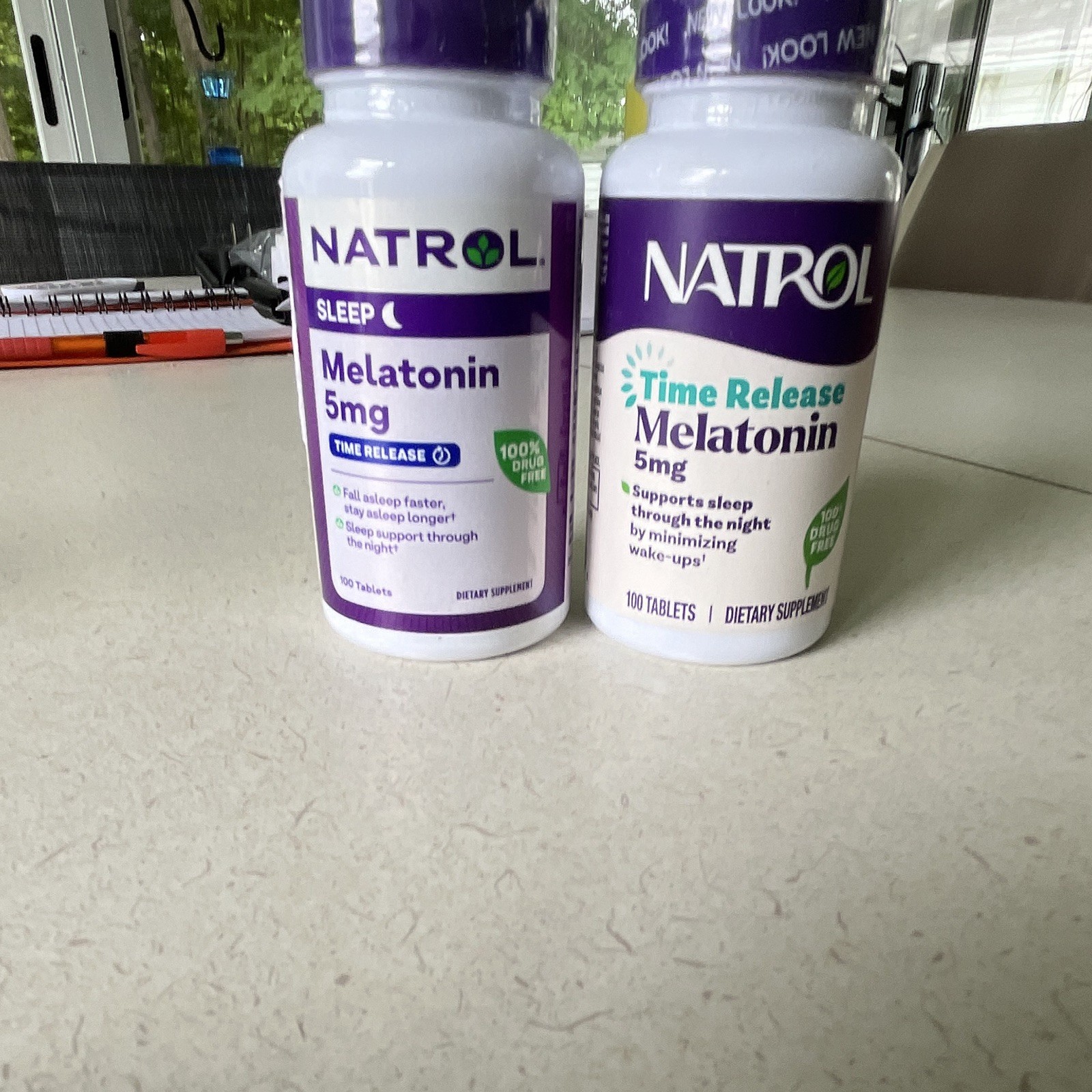 Natrol Time Release Drug-Free Melatonin 5mg Tablets 100 Count Sleep Support