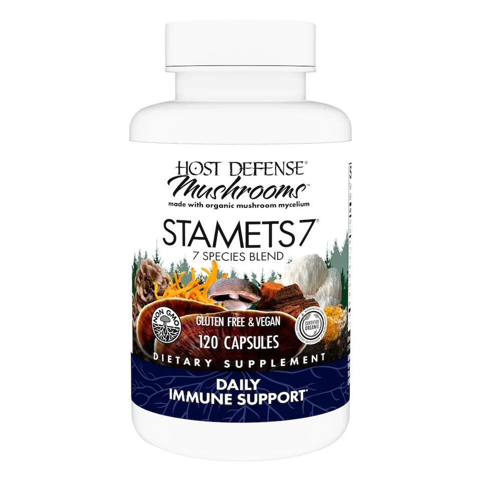 Host Defense Stamets 7 120 Capsules Organic Immune Support Fungi Perfecti