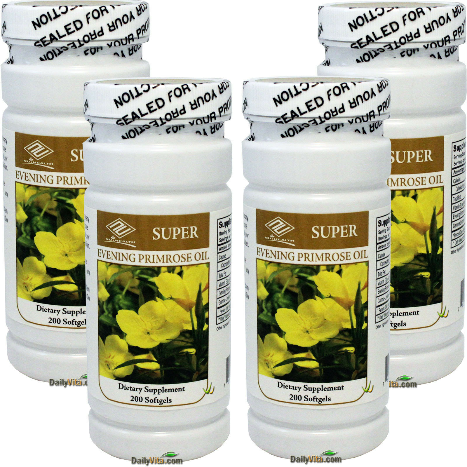 4 x SUPER Evening Primrose Oil 500 mg 200 Softgels 12 Months Supply