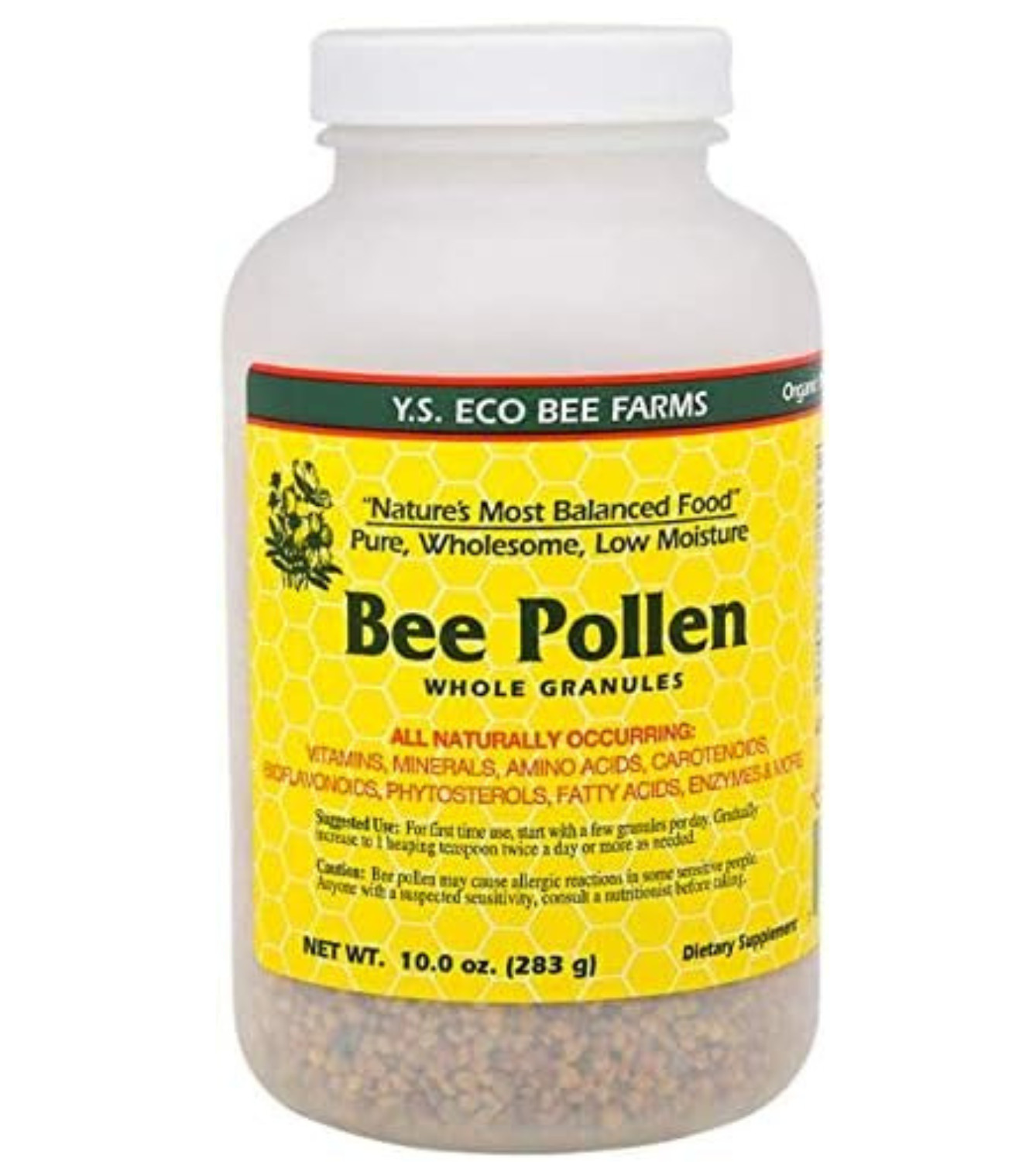 YS Organic Bee Farms Bee Pollen, Whole Granulars, 16 Ounce