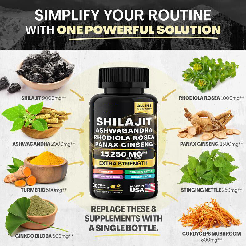 Dynamic Vitality Bundle – Sea Moss Multivitamin & Shilajit Power Combo Set -USA