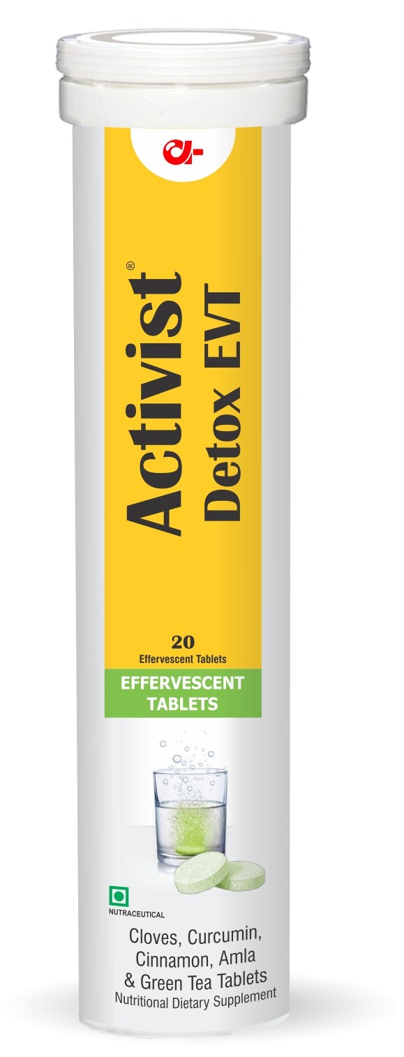 Activist Detox Effervescent Cloves, Curcumin, Cinnamon, Amla & Green Tea -40 Tab