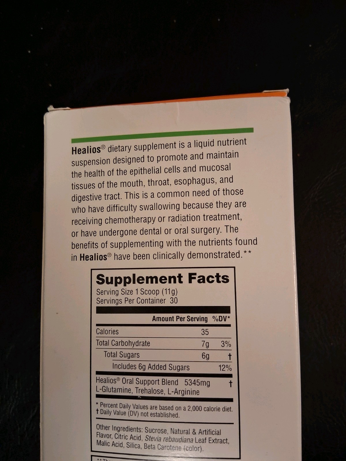 Healios Oral Health Supplement Powder Orange