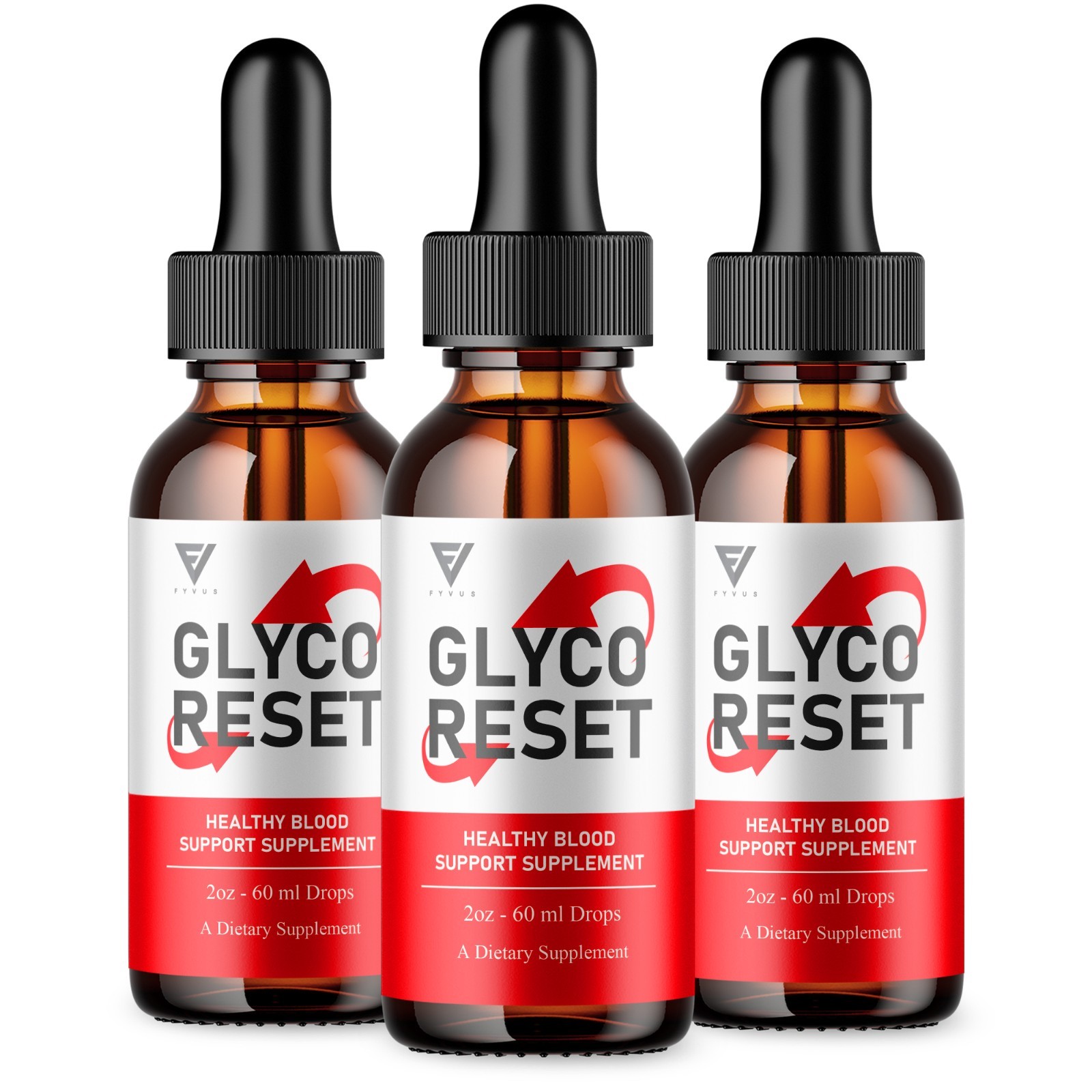 (3 Pack) Glyco Reset Drops, GlycoReset Premium Blood Support Supplement (6oz)