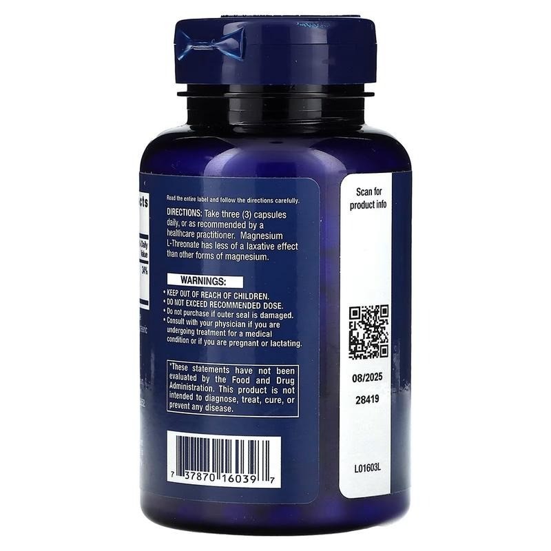 Life Extension Neuro-Mag®, Magnesium L-Threonate, 90 Vegetarian Capsules (48 mg）