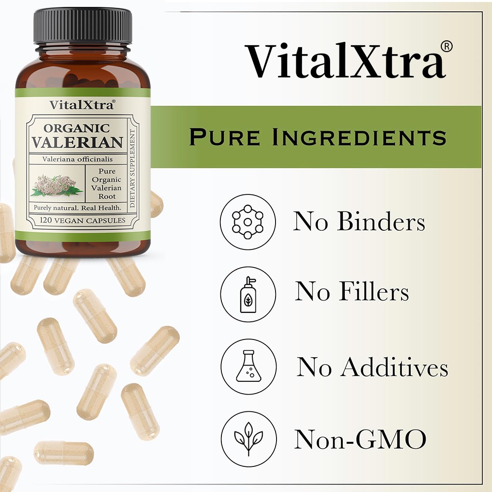 Organic Valeria Root Capsules – Natural Mood Aid & Calm Support 30/60/120 Caps