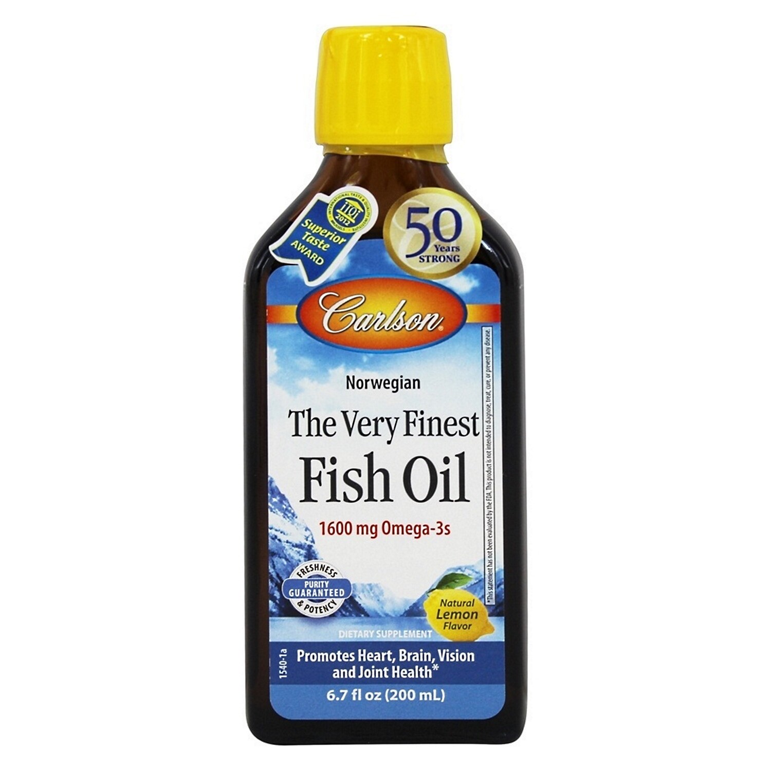 Carlson Labs Very Finest Fish Oil, Lemon, 6.7 Fluid Ounce