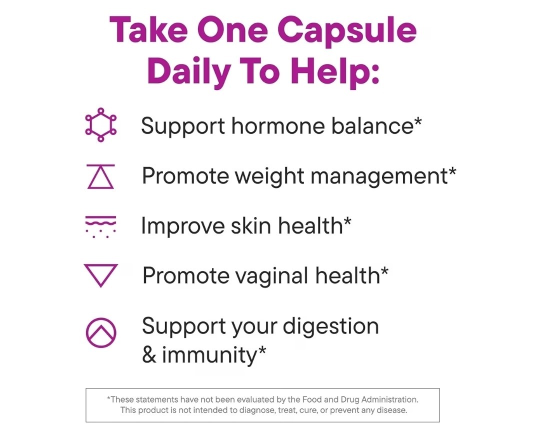 dailynouri Hormone Balance Probiotic Capsules Citrus 30 Count All-Natural