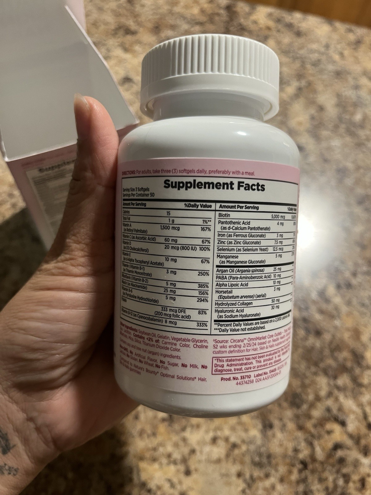 Nature’s Bounty Hair Skin Nails Biotin 5000mcg 150 Exp 05/27