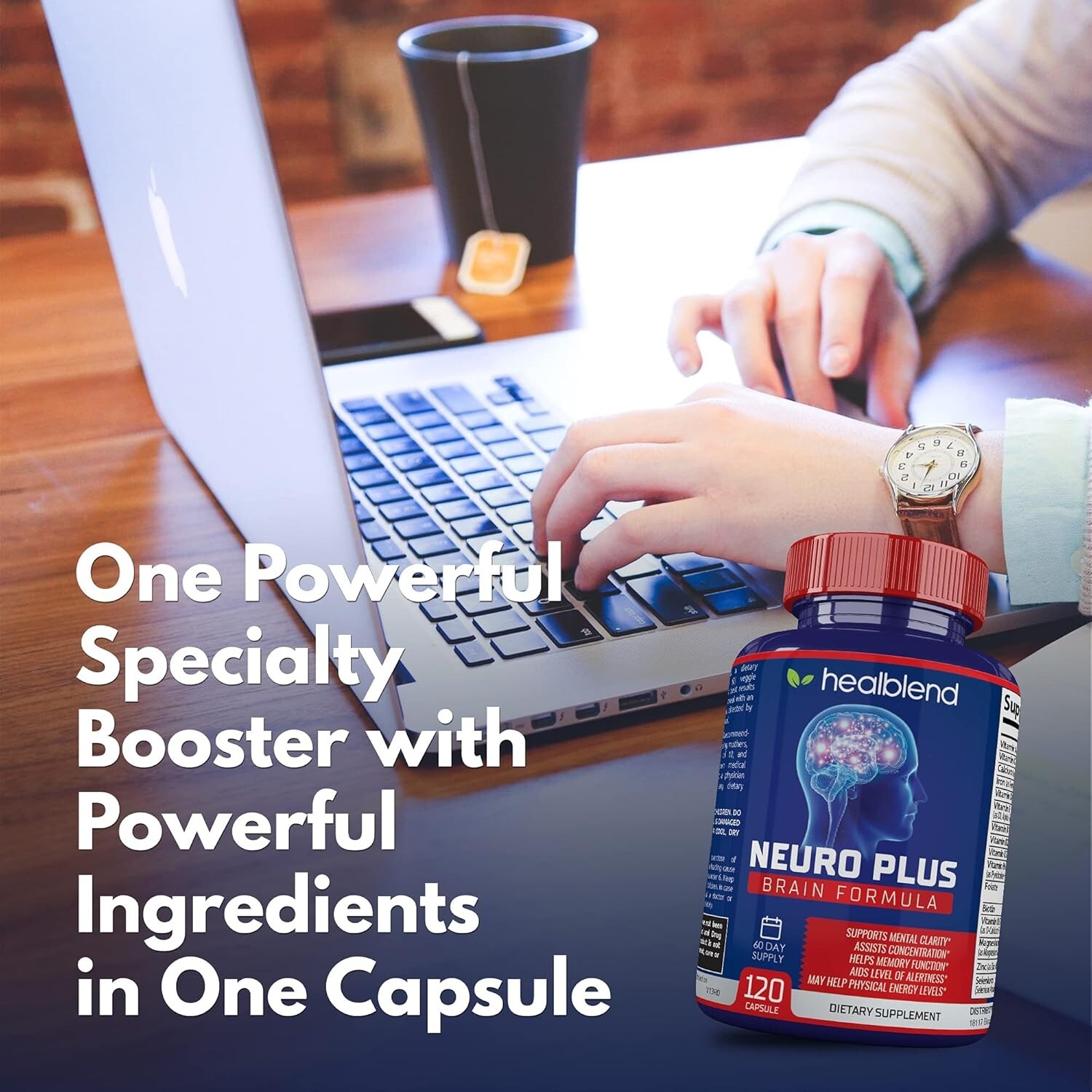 Neuro Plus Brain Booster Supports Memory Focus Concentration & Mental Clarity