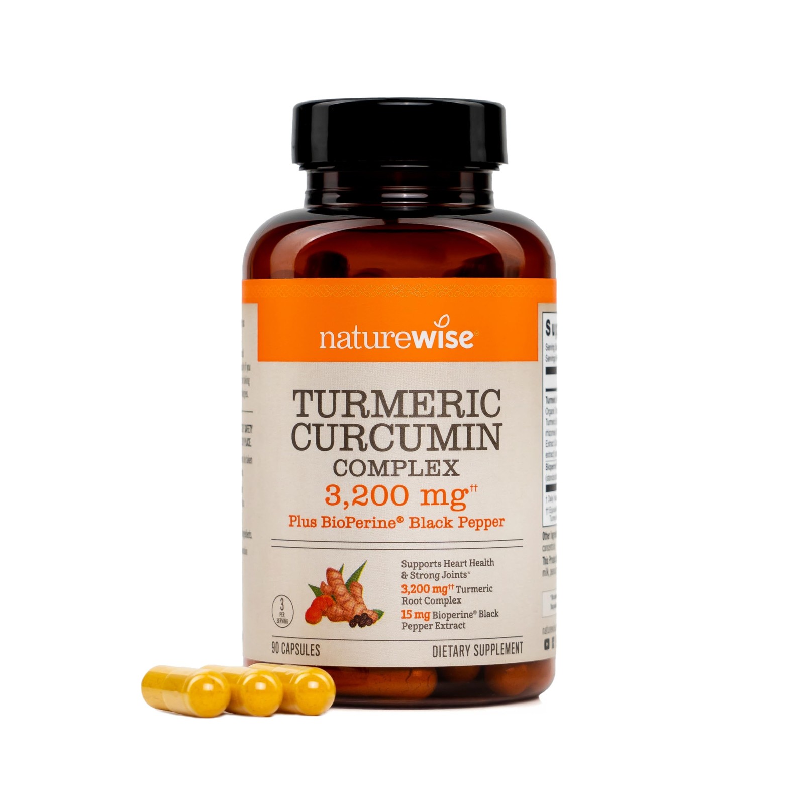 NatureWise Turmeric Curcumin Complex 3200 mg with 90 Count (Pack of 1)
