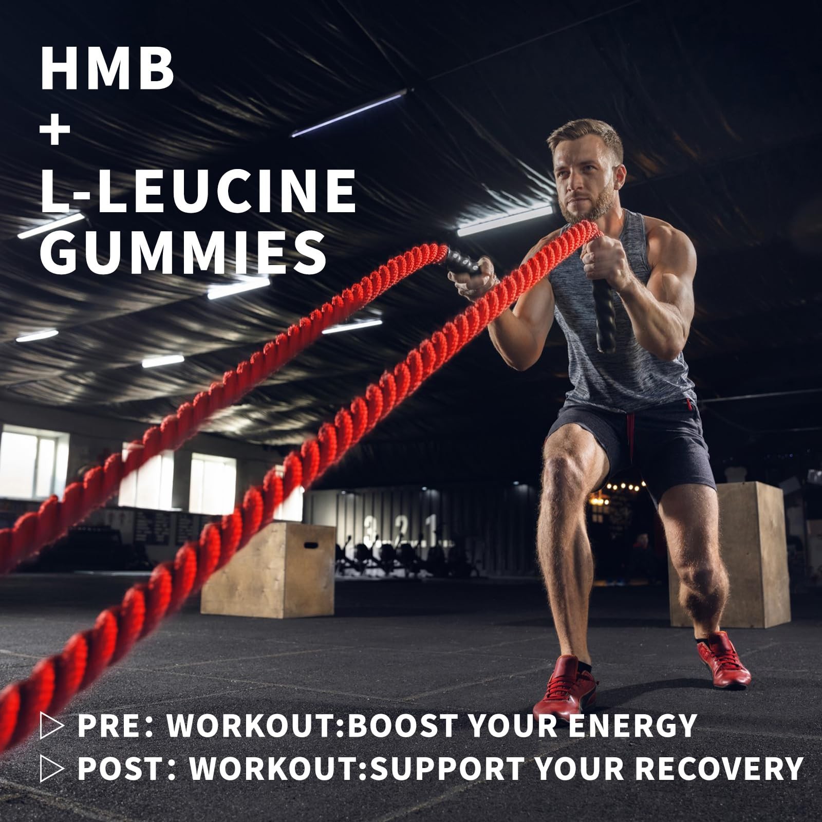HAAYI HMB and L-Leucine Gummies, 3000mg,Sugar Free,HMB 90 Count (Pack of 1)