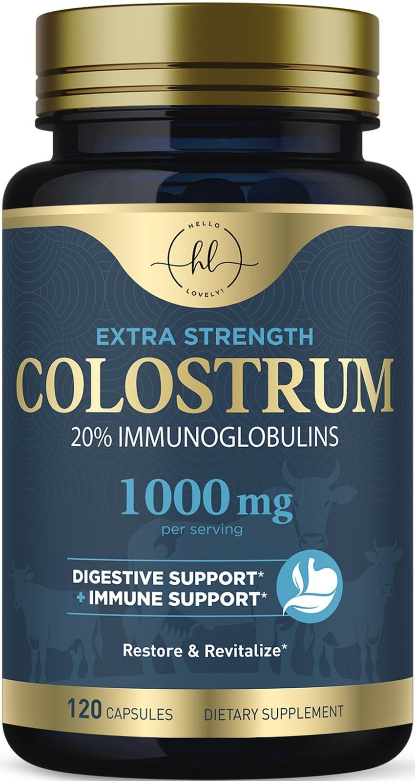 Colostrum Supplement 1000mg Per Serving – Max Strength 120 Count (Pack of 1)