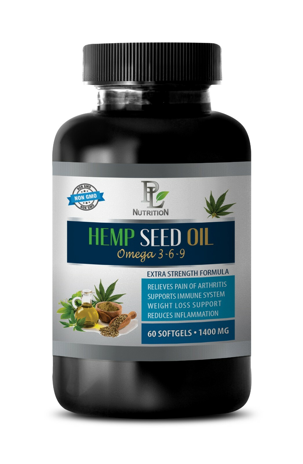 anti inflammatory properties, HEMP SEED OIL ORGANIC 1400mg, omega 3-6-9 acids 1B