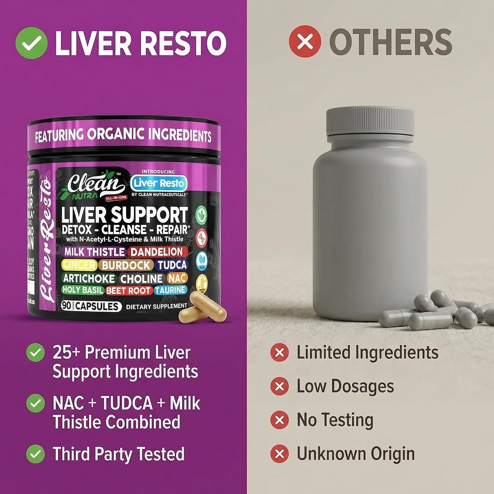 Clean Nutraceuticals Liver Cleanse Detox & Repair 90 Capsules