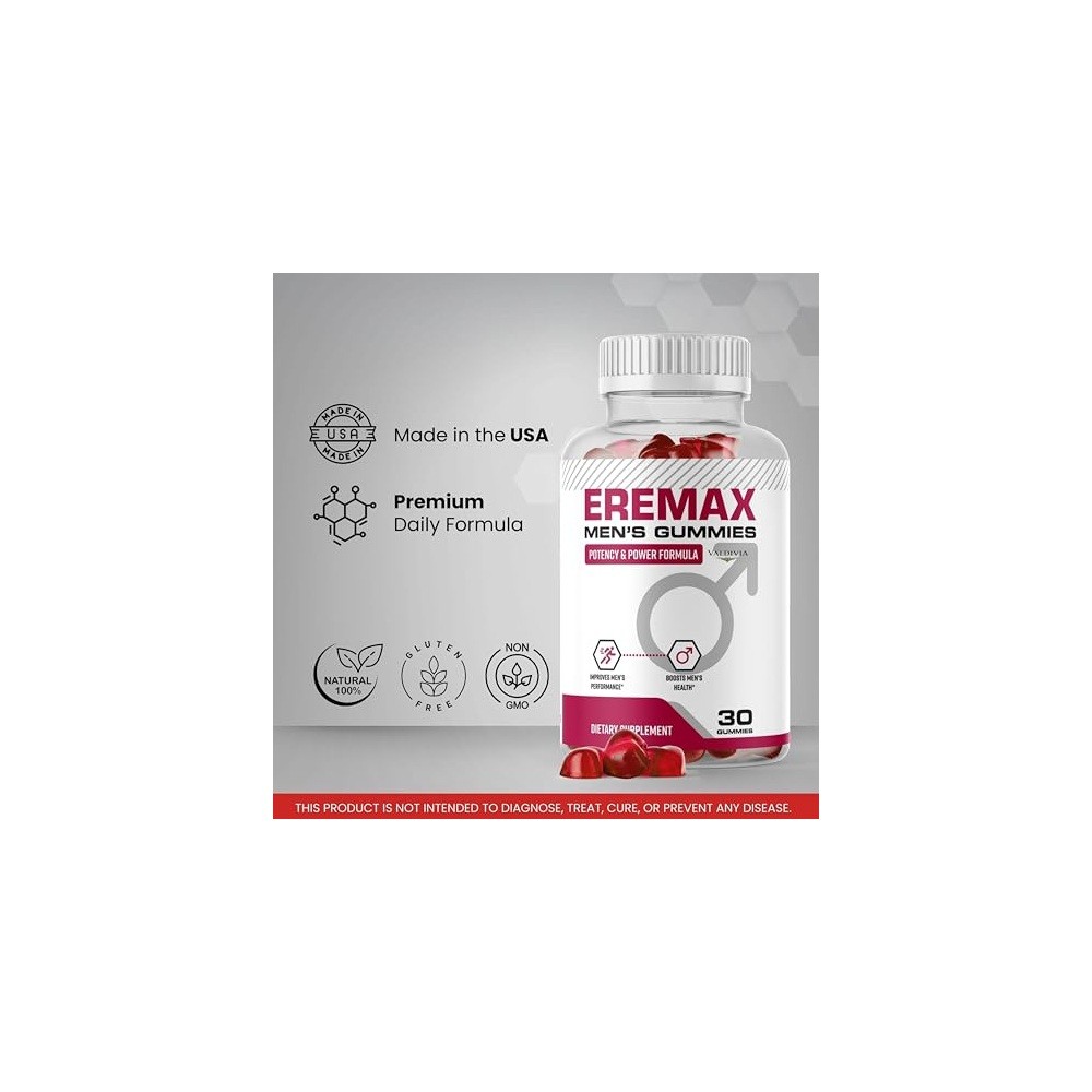 Valdivia Eremax 30 Gummies Dietary Supplement Made in USA
