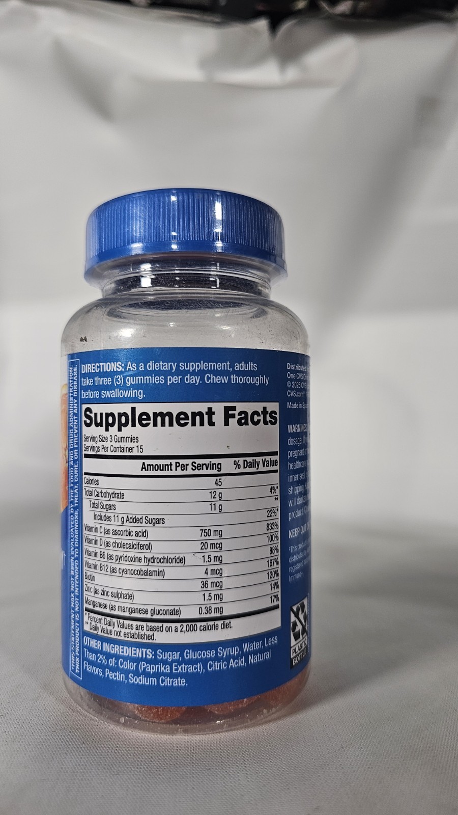 Immunity Gummies 750 Mg Vitamin C Per Serving 45 ct EXP 11/2027