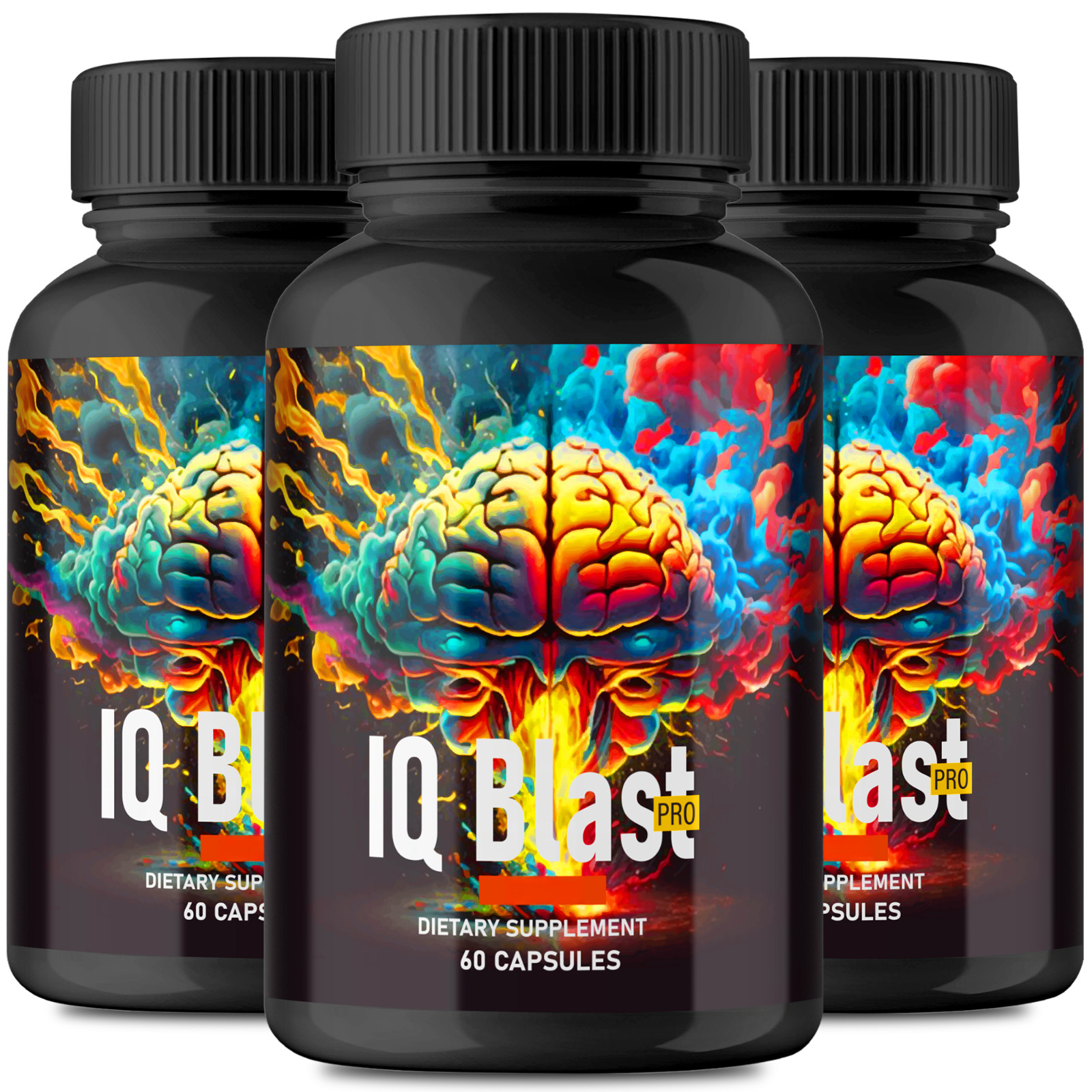 (3 Pack) IQ Blast Pro Brain Supplement Pills IQBlast Pro Capsules (180 Capsules)