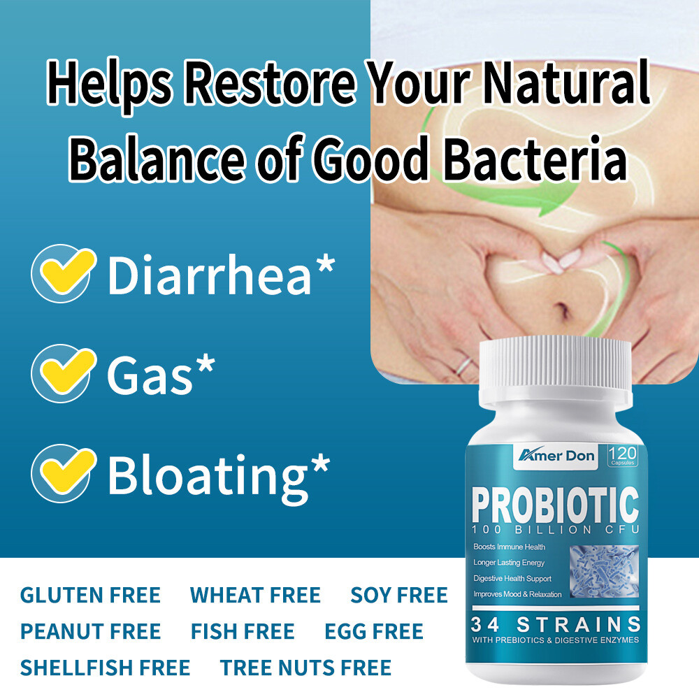 Prebiotic & Probiotics 120 Capsules 100 Billion CFU Constipation Bloating Relief