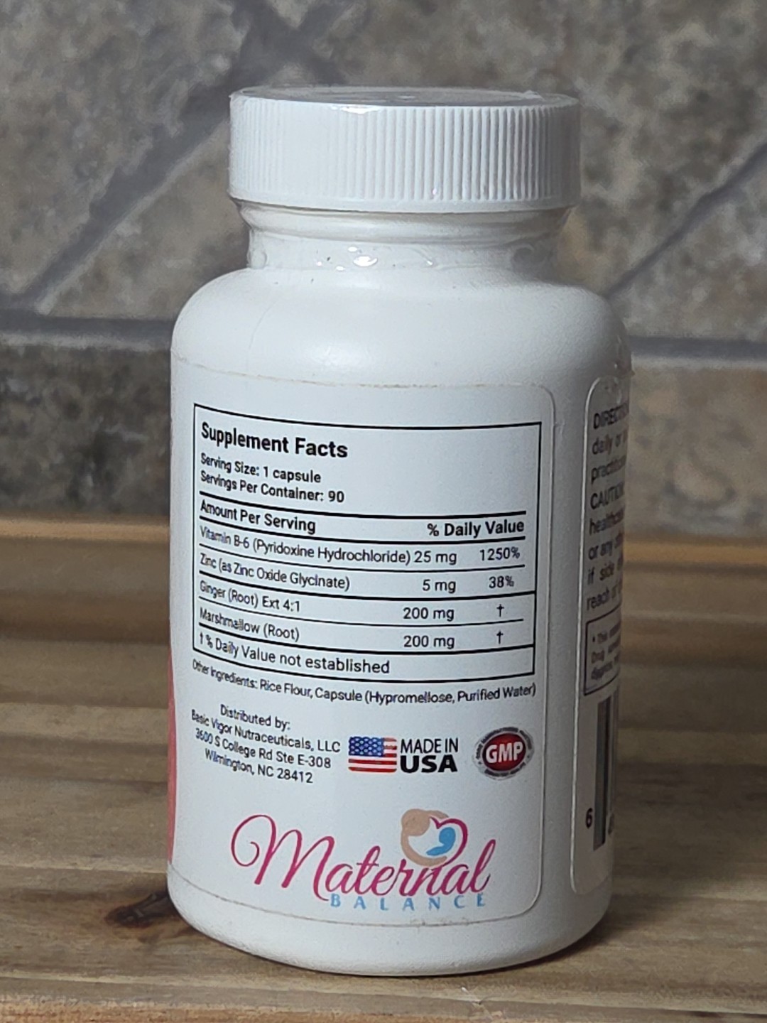 Maternal Balance Morning Sickness Support Pregnancy B6 25mg Ginger Zinc 04/2026