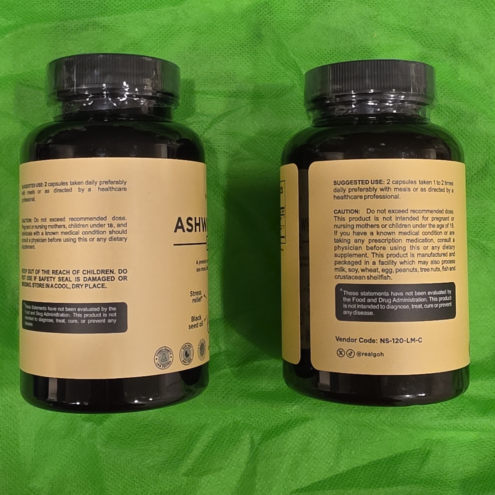 Garden of Herbz , Ashwagandha 3600mg + Lion’s Mane 1200mg 120 Capsules