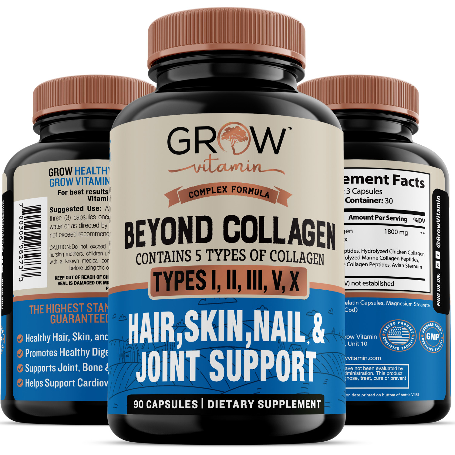 Beyond Collagen Multi Collagen Capsules Types I, II, III, V & X Expiration 11/26