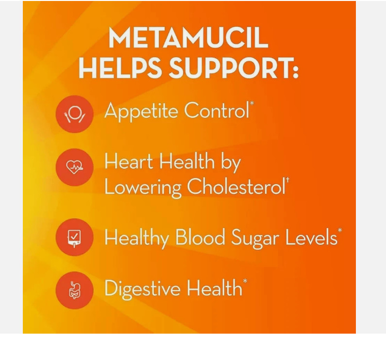 Metamucil Premium Blend Sugar-Free with Stevia – Orange 🍊 114 tsp