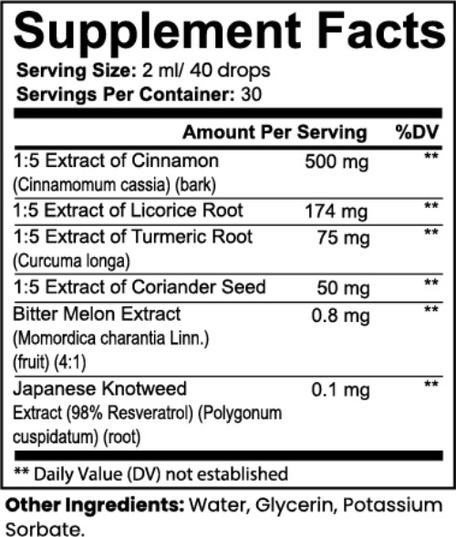 Roksylabs Normal Blood Sugar Drops Glucose Balance Healthy Metabolism 60ml