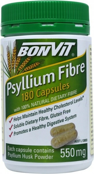 3 x Bonvit Psyllium Fibre 550mg 180 Capsules Total 540 Caps