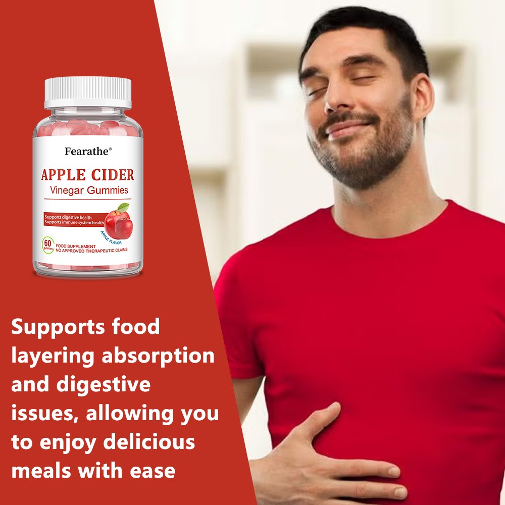 Apple Cider Vinegar Gummy Supplement Apple Flavor 60 Gummies Easy to Swallow