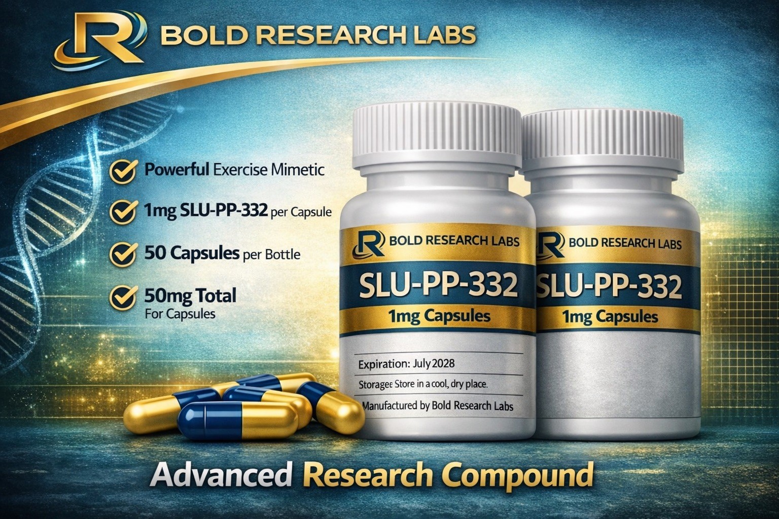 Bold Research SLU-PP-332 1mg 50 Capsules Mitochondrial Energy Support