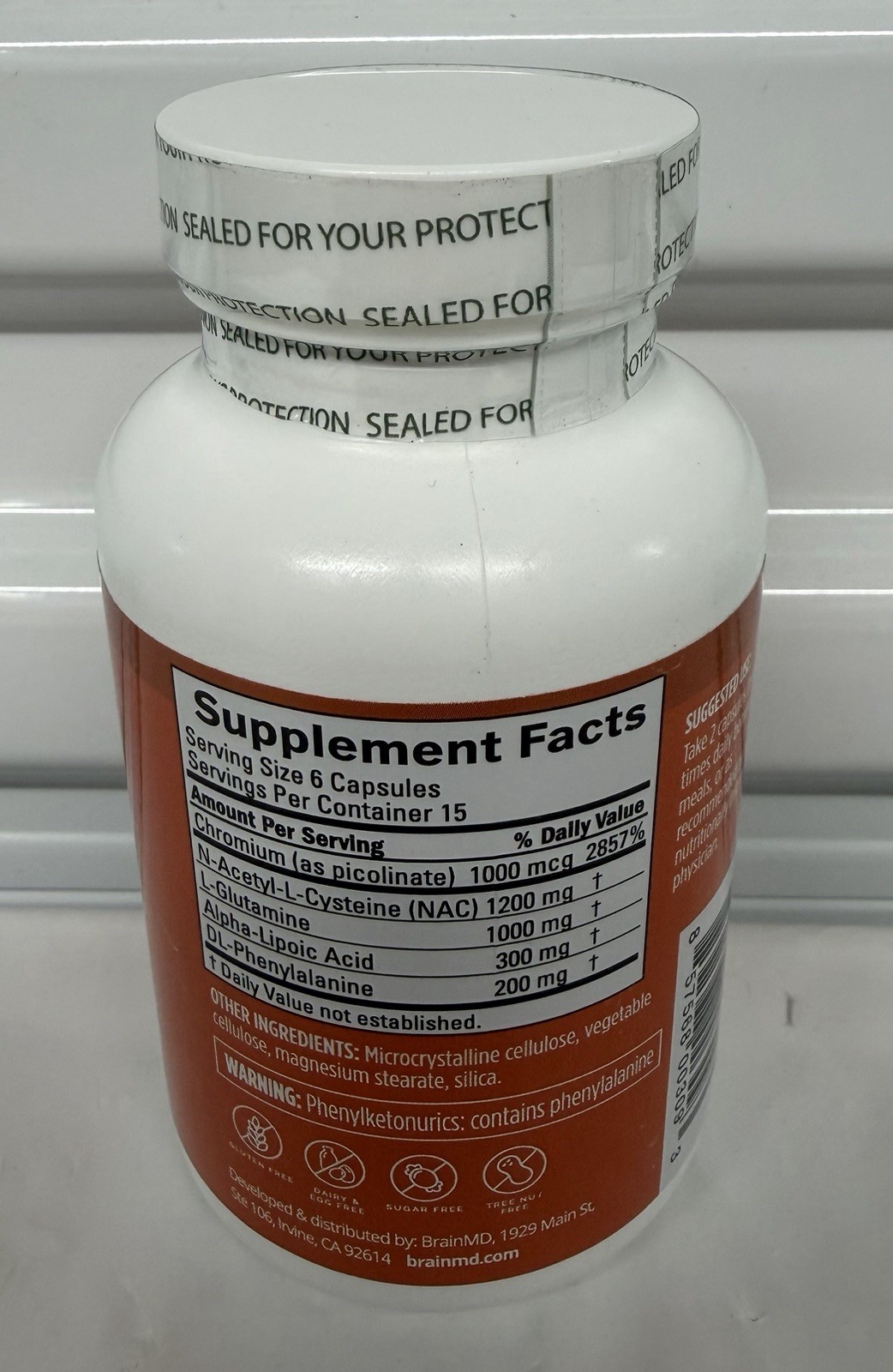 BrainMD Craving Control 90 Capsules NAC Chromium Exp 04/2028 New Sealed
