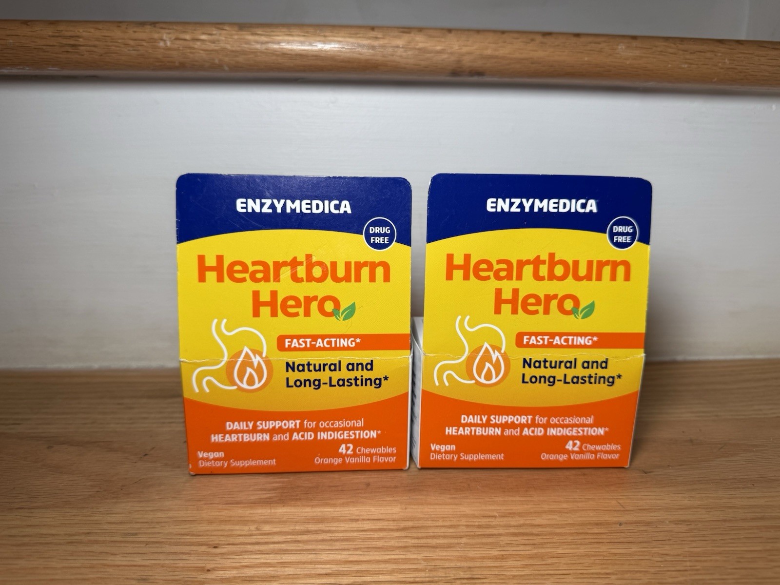 2 Pack Enzymedica Heartburn Hero 42 Chewables New Sealed