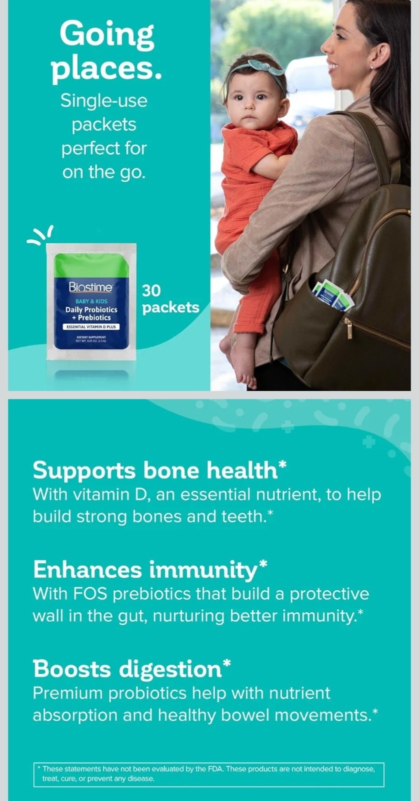 Kids Probiotic + Prebiotic Vitamin D Powder 28 Sachets Flavorless Exp 01/27
