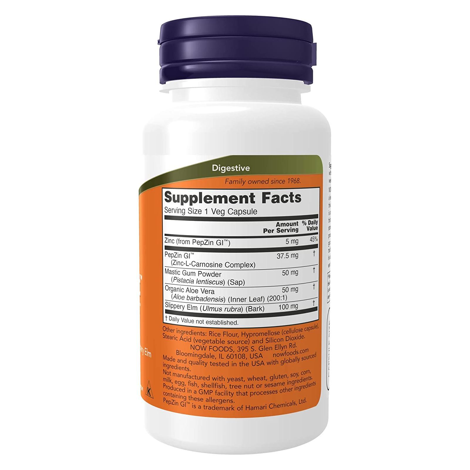NOW FOODS Gastro Comfort with PepZin GI 60 Veg Capsules