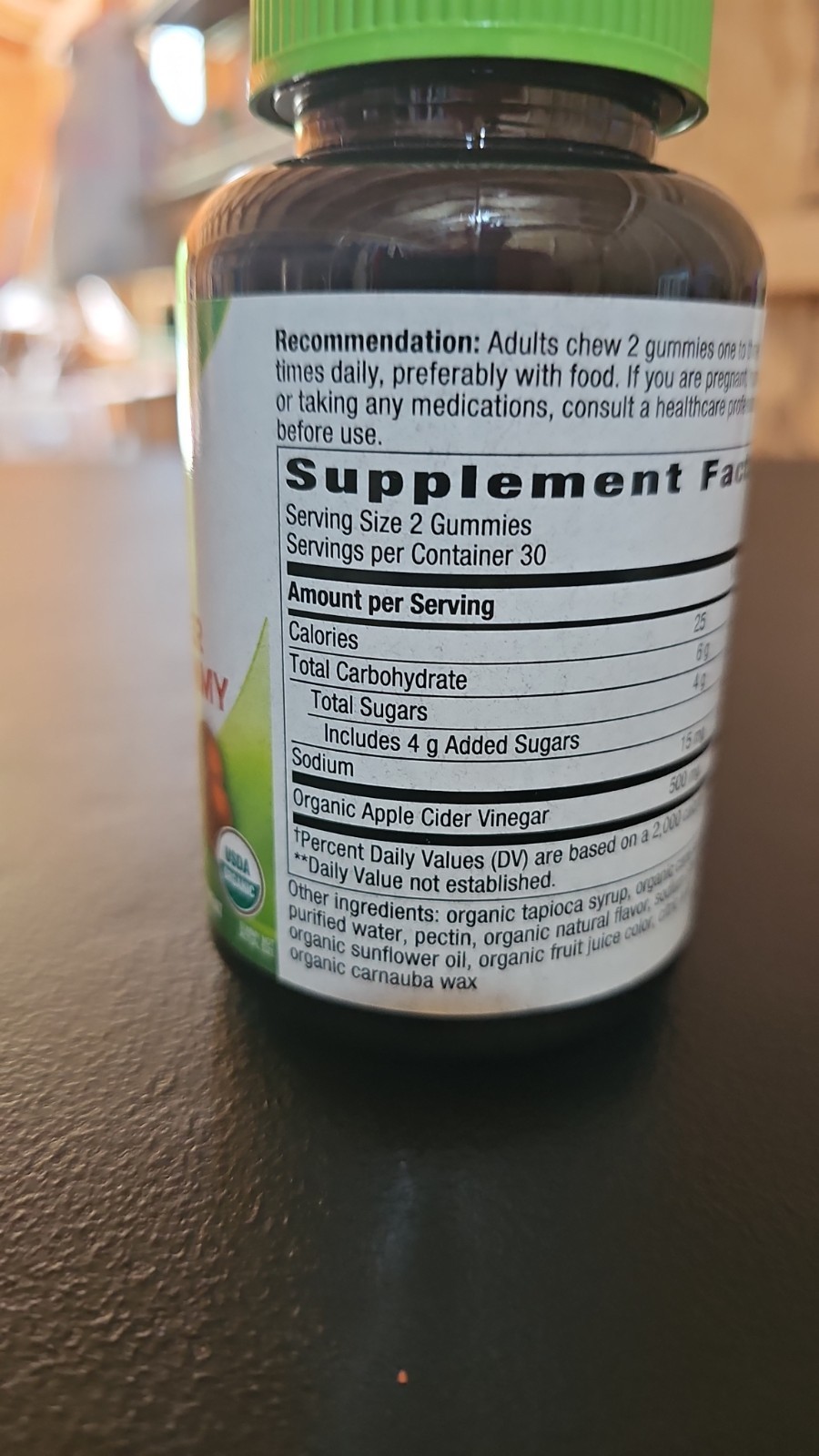 Nature’s Way Organic Apple Cider Vinegar Gummies Vegan Apple Flavor 60 Count