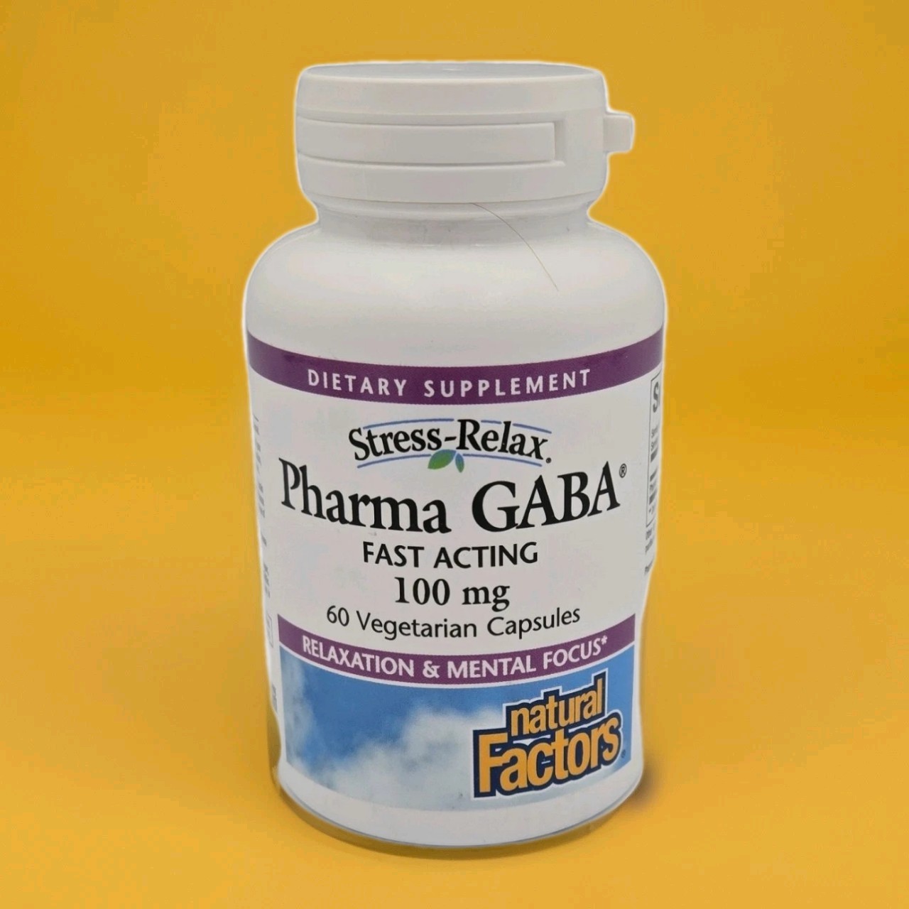 Natural Factors Stress-Relax Pharma GABA 100mg Vegetarian Non-GMO Capsules 60ct