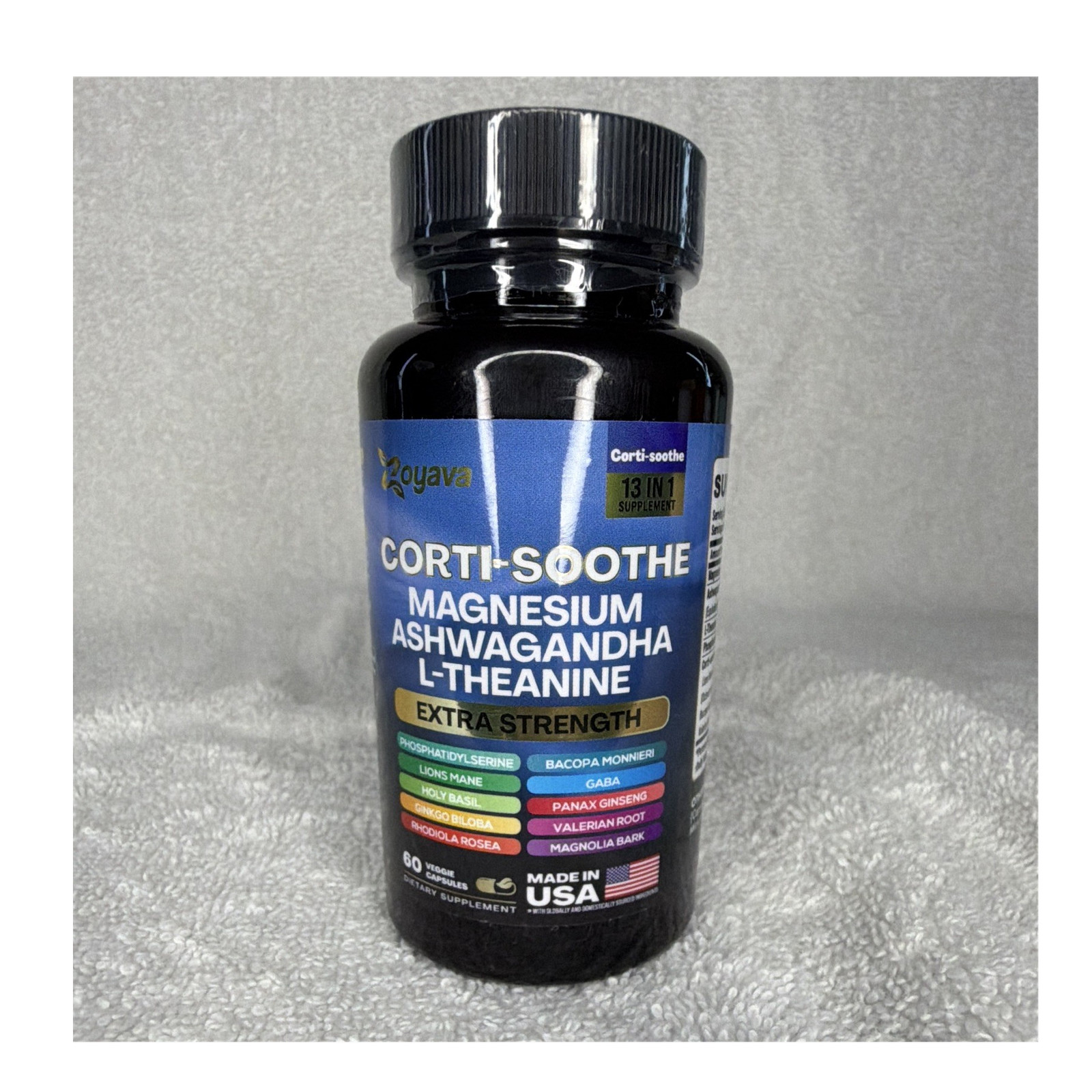 Zoyava Corti-Soothe Stress Support Magnesium Ashwagandha L-Theanine 60ct USA