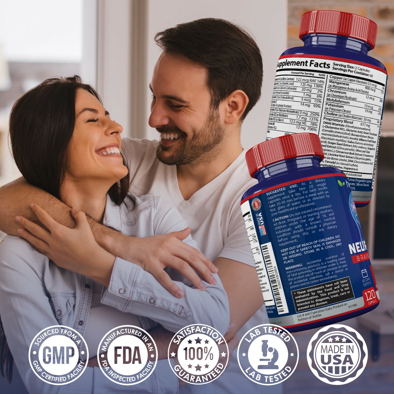 Neuro Plus Brain Booster Supports Memory Focus Concentration & Mental Clarity