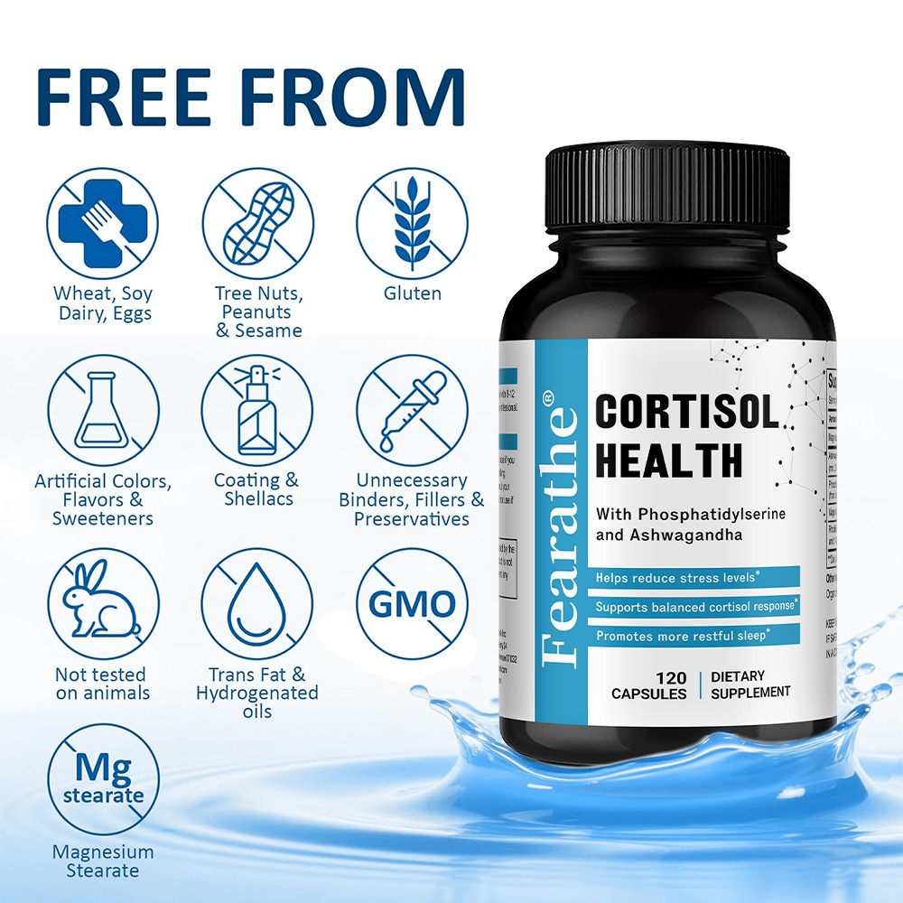Cortisol Health Supplements Manage Stress Immunity Mental Clarity 30-120 Pills