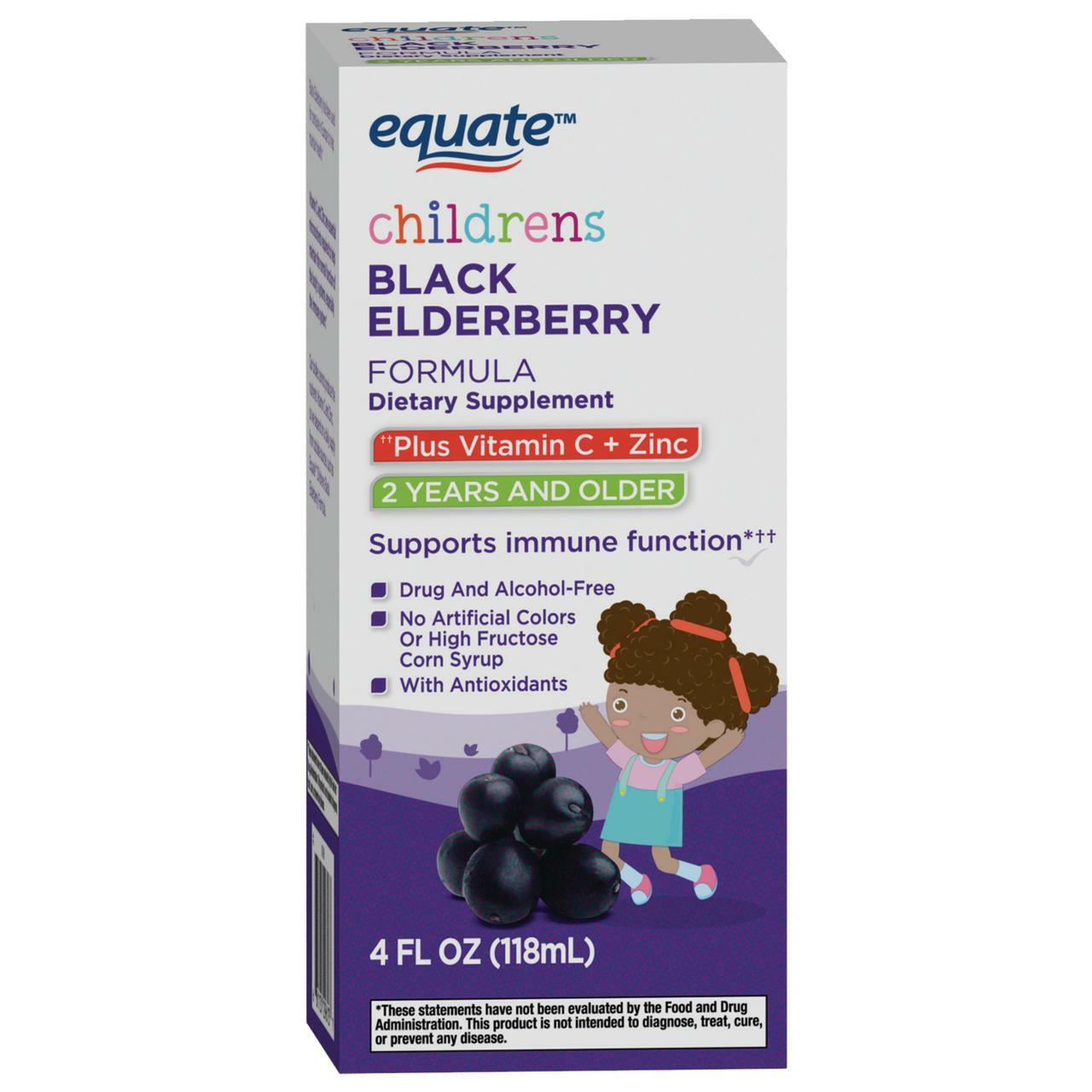 Equate Children’s Elderberry Syrup w/Vitamin C & 4 Fl Oz 2-Pack