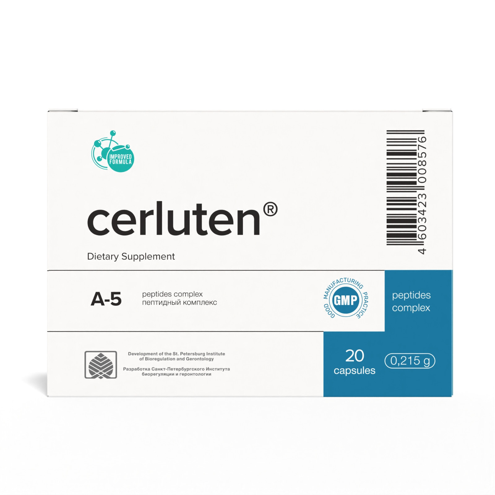 A-5 Cerluten Original Khavinson Natural Brain Peptide Bioregulator 20 capsules