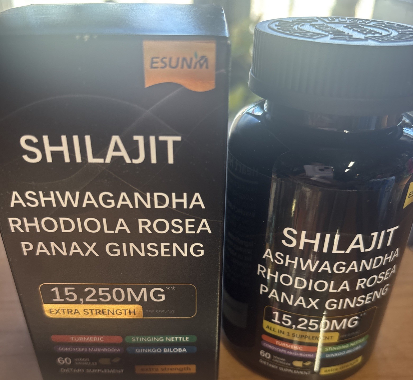 MuscleMax Extra Strength Shilajit Ashwagandha Rhodiola Panax 15,250mg 60 Capsul…