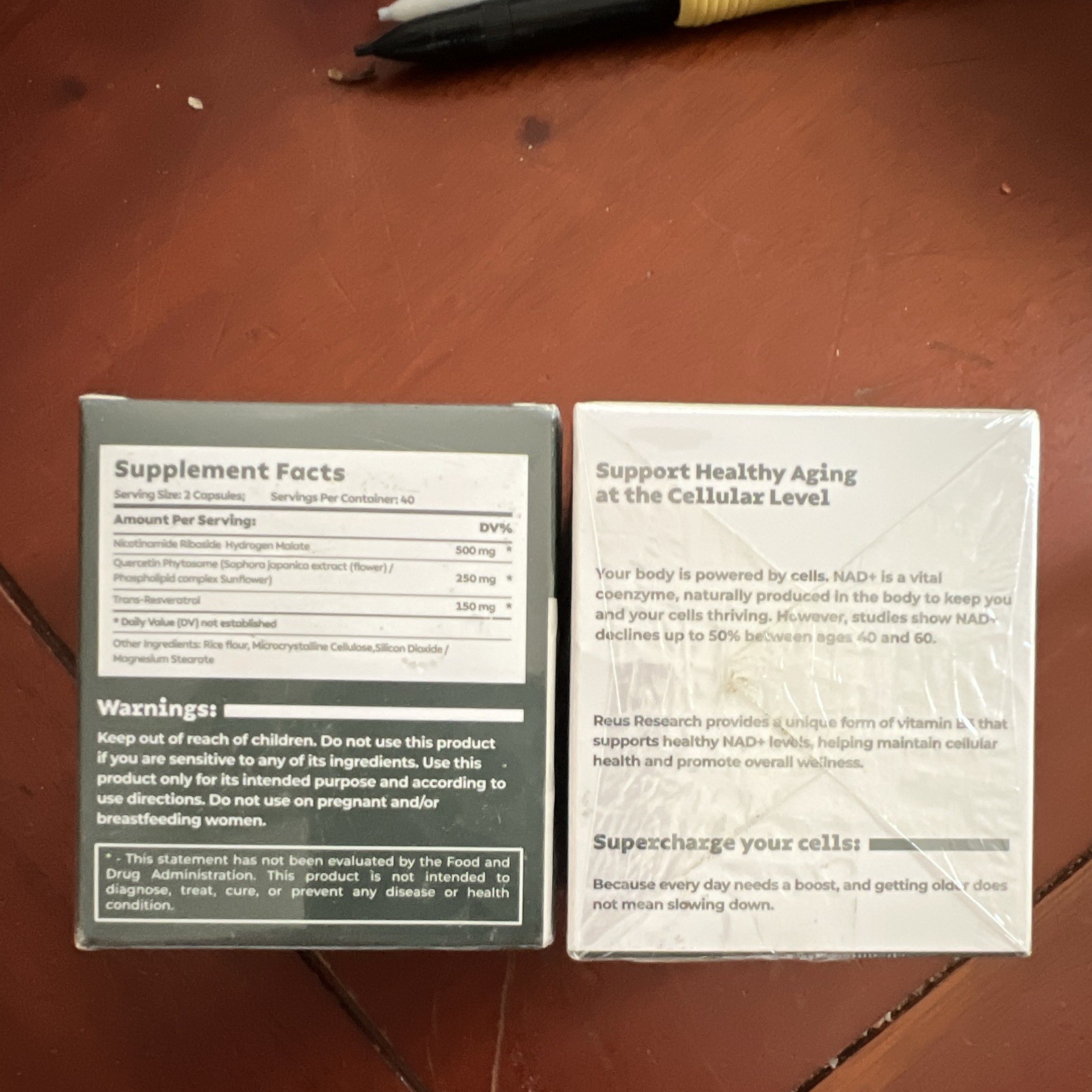 Reus Research NAD+ Nicotinamide Riboside + Resveratrol + Quercetin 900mg 80
