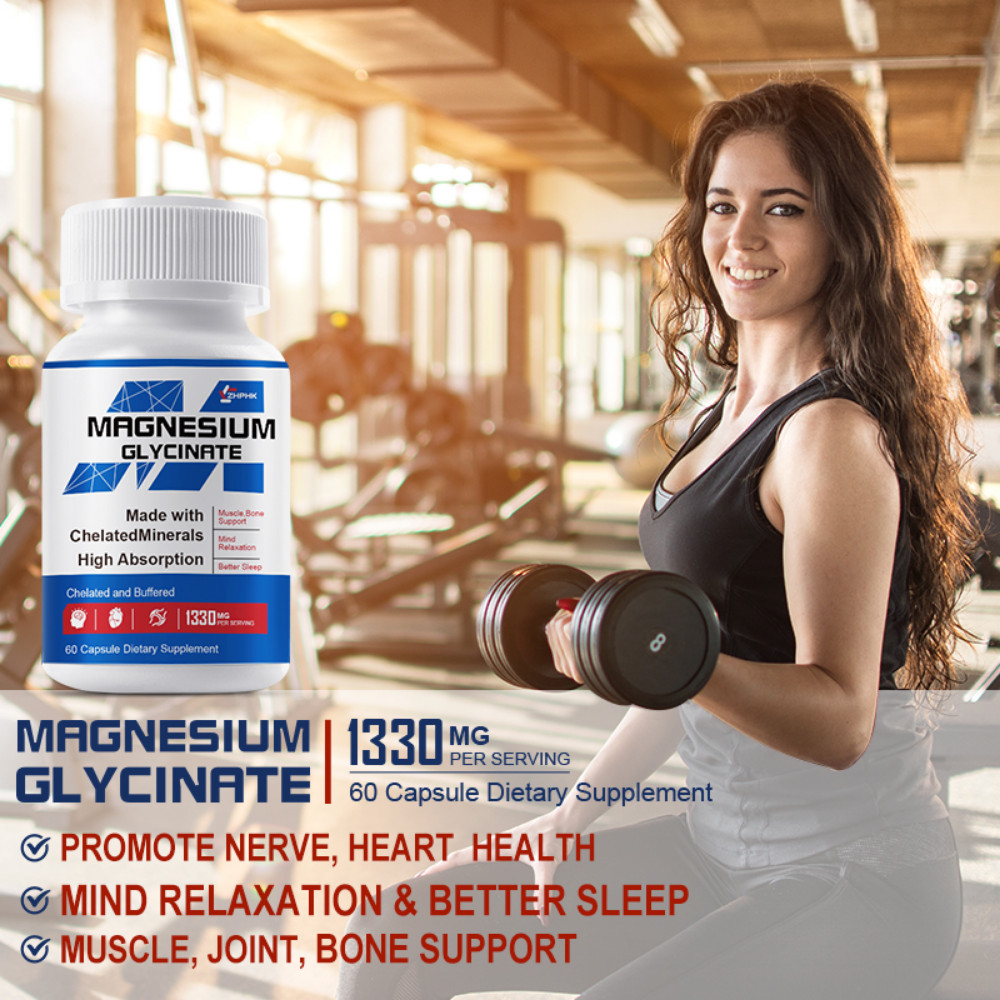 Magnesium Glycinate Capsules Made with Chelatedminerals High Absorption – 1330mg