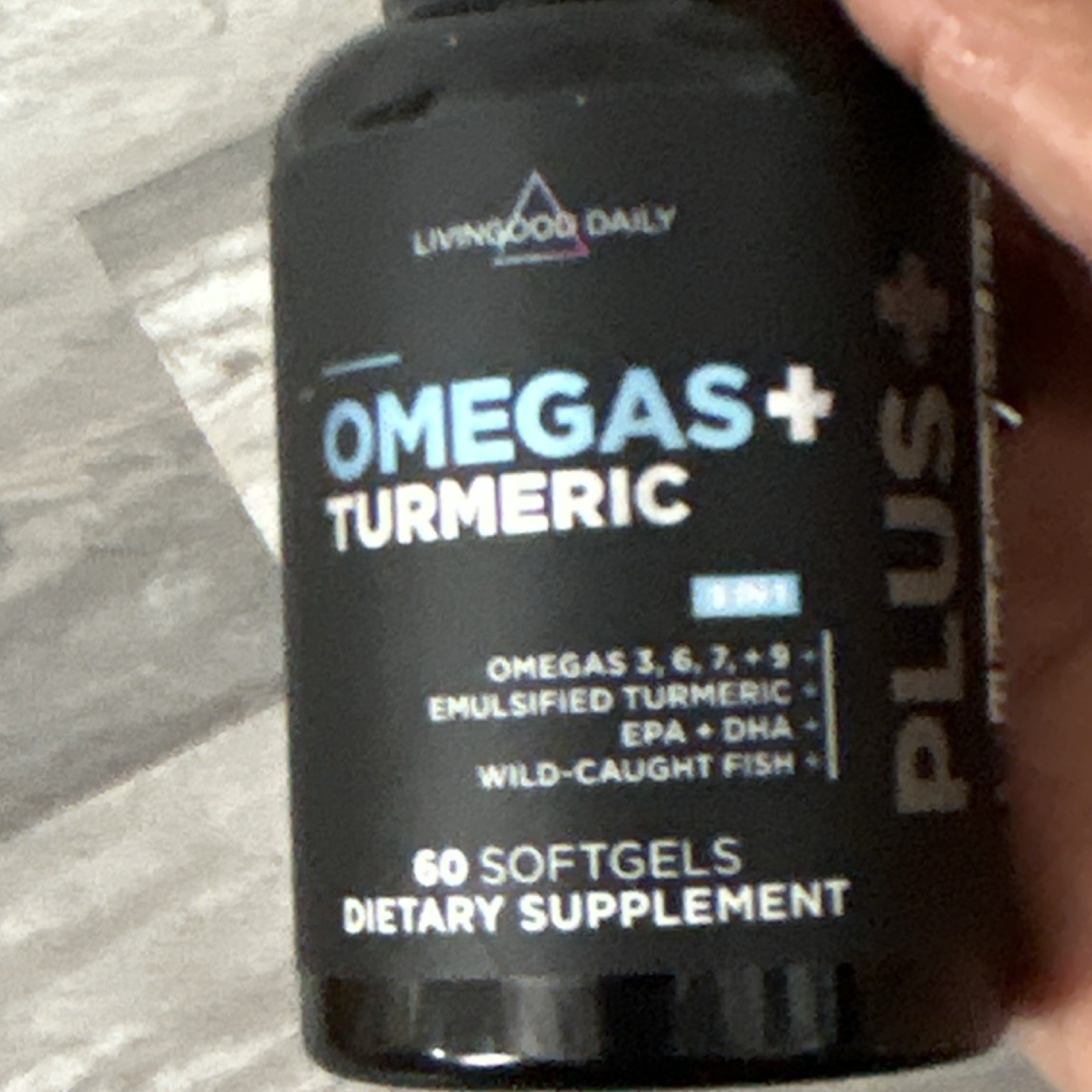 Livingood Daily Omegas+ Turmeric Softgels Omega 3-9 Non-GMO 60