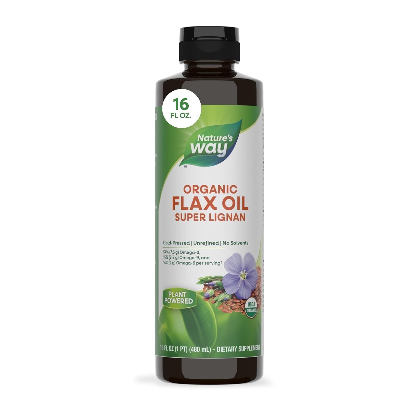 Nature’s Way Organic Flax Oil Super Lignan 24 Fl Oz – Omega-3 ALA
