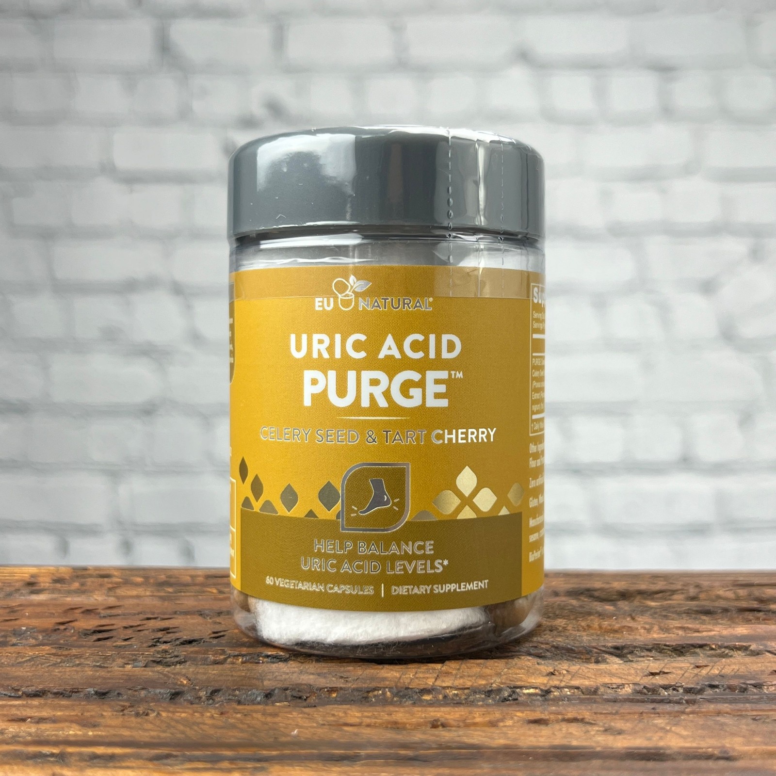 EU Natural Uric Acid Purge Celery Seed & Tart Cherry 60 Vegetarian Caps