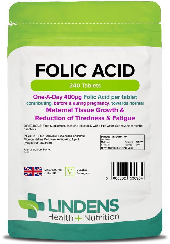 Folic Acid Tablets Tablets 400mcg – One A Day Folacin Vitamin B9 B-9 B 9